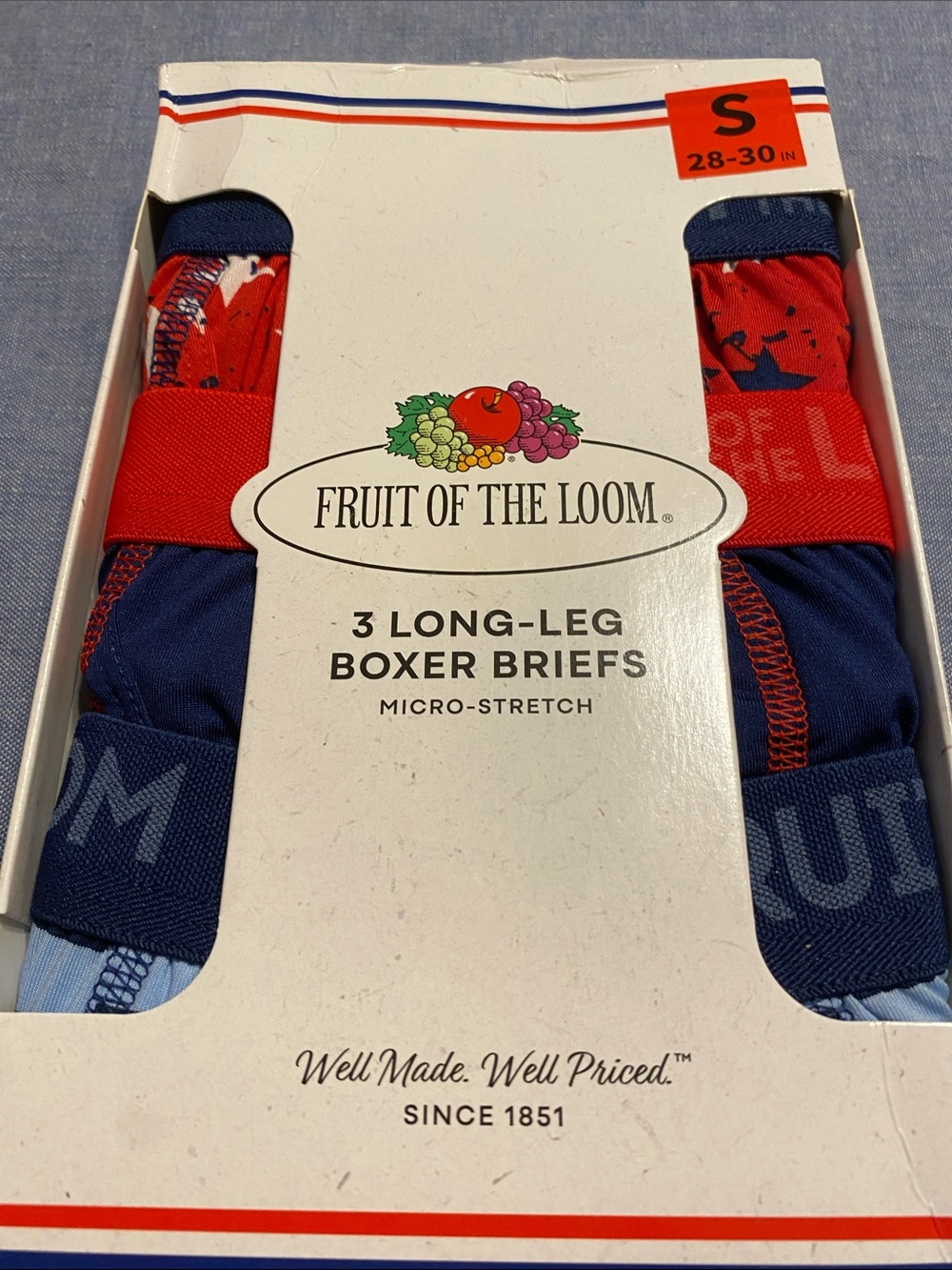 Fruit of the Loom 3-Pack Boxer Briefs in Navy and Red